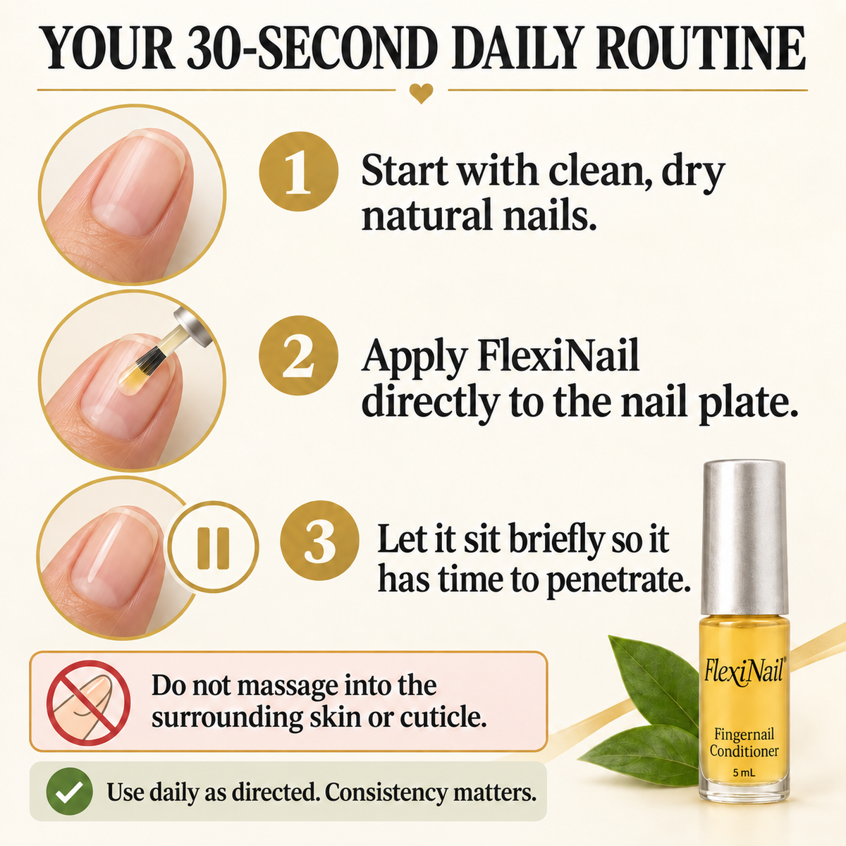 FlexiNail Fingernail Conditioner Two Pack – Nail Conditioning Treatment for Peeling, Weak, Brittle & Splitting Nails | Natural Nail Repair & Growth