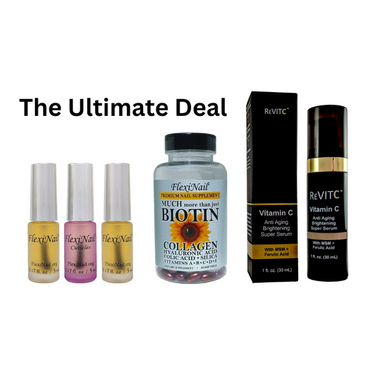 The Ultimate FlexiNail Deal - Nail Conditioning Treatment Package for Peeling, Weak, Brittle & Splitting Nails | Natural Nail Repair & Growth