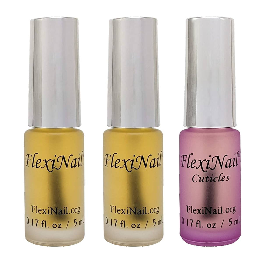 FlexiNail Nail Conditioning and Cuticle Treatment Package for Peeling, Weak, Brittle & Splitting Nails | Natural Nail Repair & Growth
