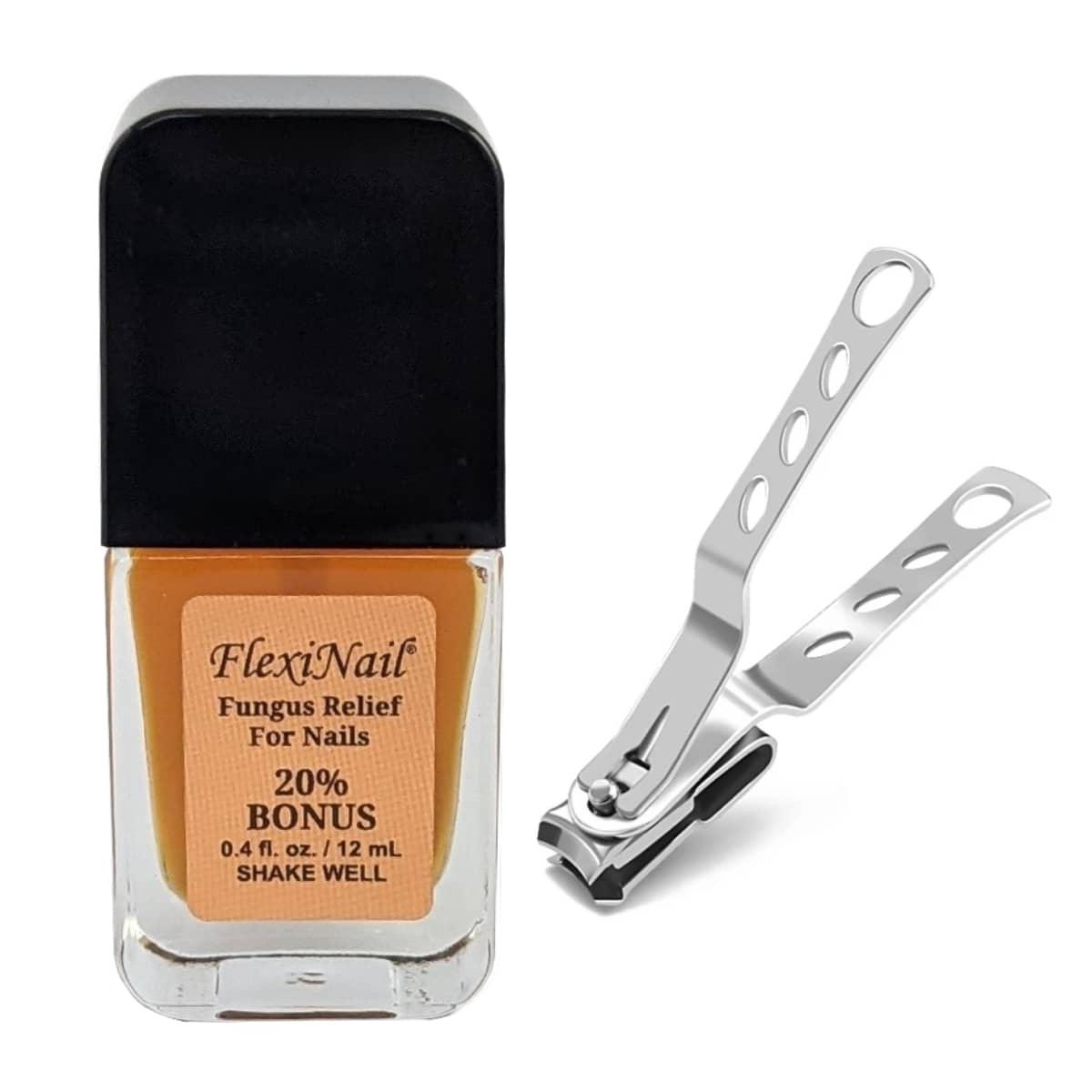 FlexiNail Fungus Relief (20% Bonus Bottle) with FREE Swivel Clipper