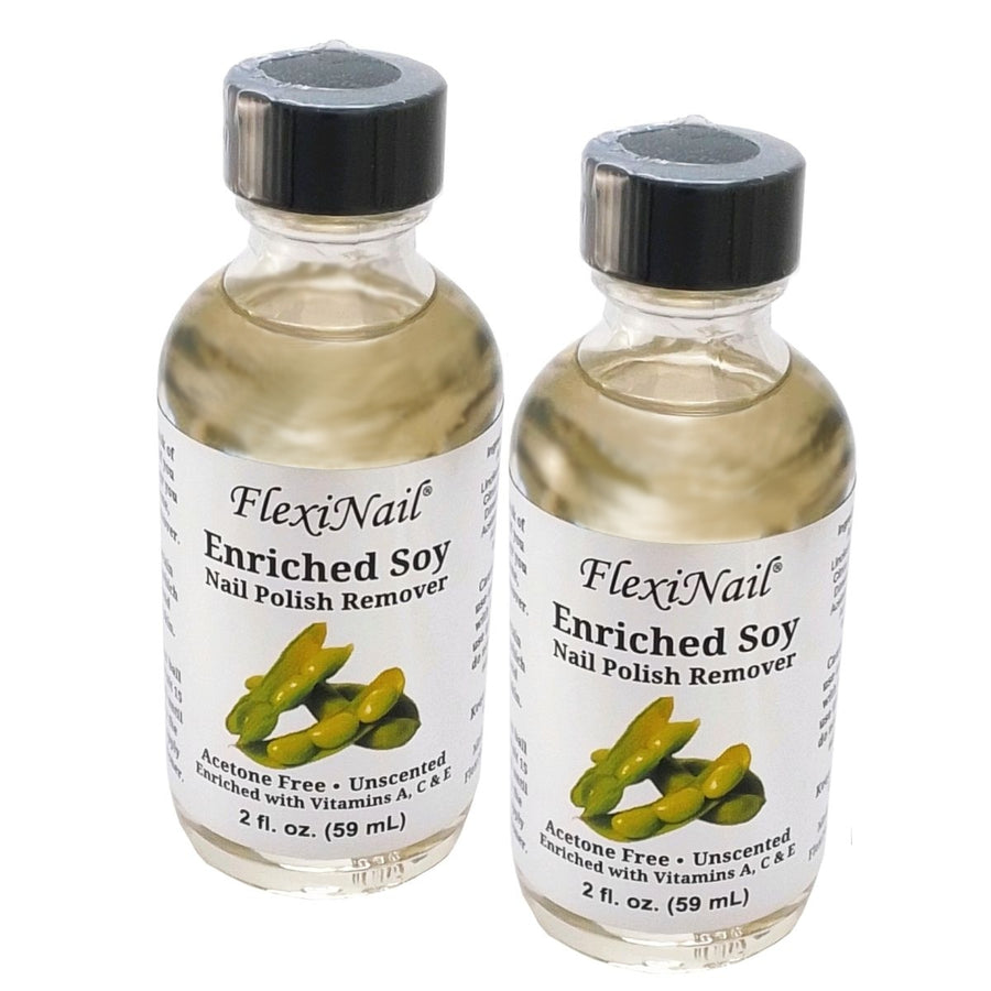 DOUBLE PACK (Acetone FREE) FlexiNail Enriched Soy Nail Polish Remover
